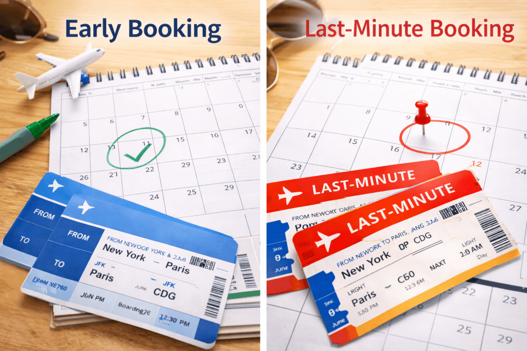 best time to book flights for cheap vs last minute booking