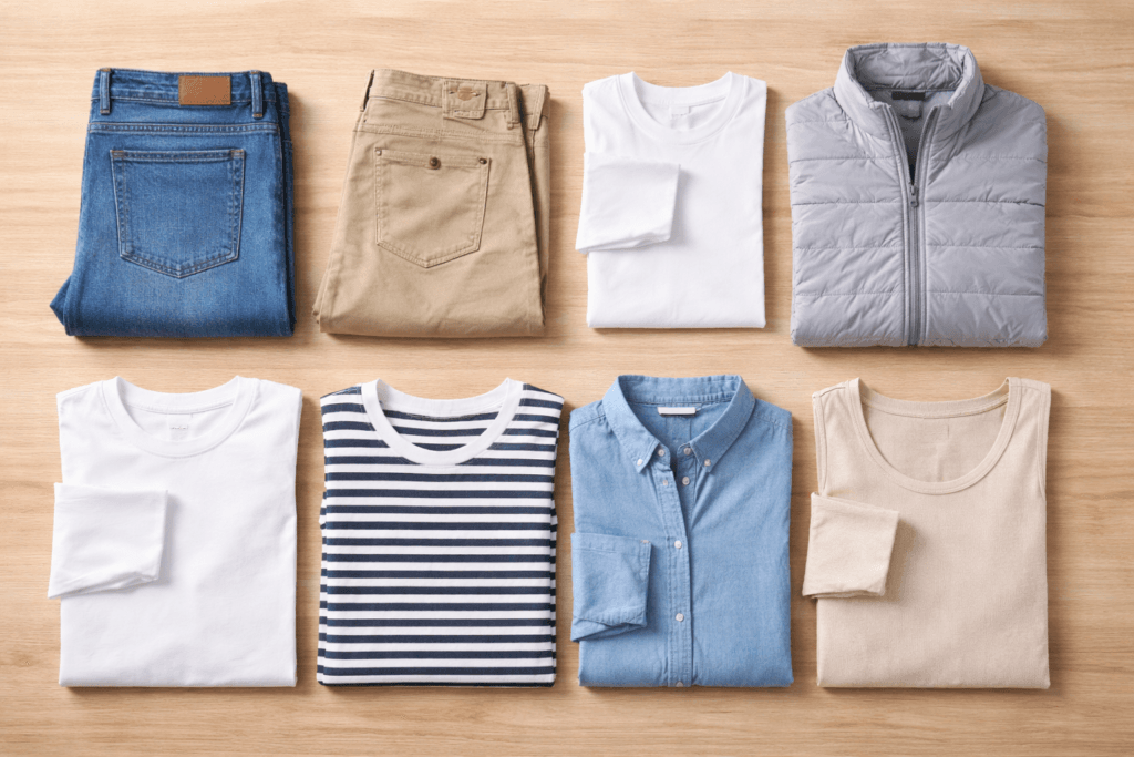 capsule wardrobe packing light outfit combinations