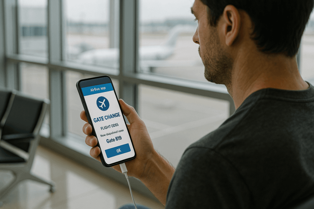 gate change notification tip